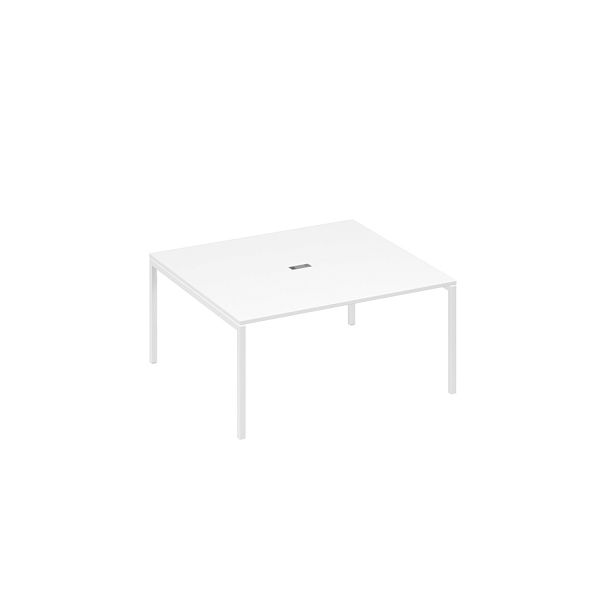Стол 160 с опорами DUE для переговоров A4 А4 Б2 136 БП белый премиум / металлокаркас белый - Вид 1