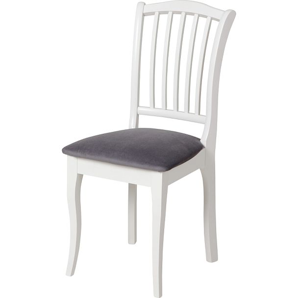 Комплект деревянных стульев с мягким сиденьем Элин Белый/Серый велюр, 3 шт. - Вид 1