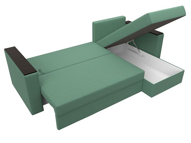 Диван угловой Атланта Лайт Б/С правый угол Рогожка зеленый - Вид 10