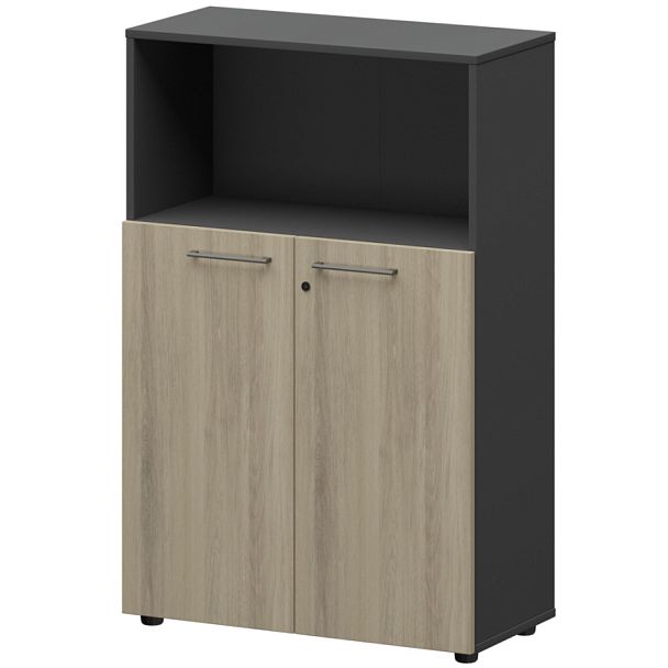 Шкаф средний с нишей СМШ38.28F Кронберг/Графит 792x380x1190 Кортез - Вид 1