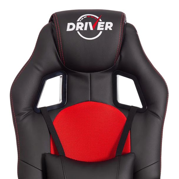 Кресло Драйвер/Driver (22), кож/зам/ткань, черный/красный - Вид 7