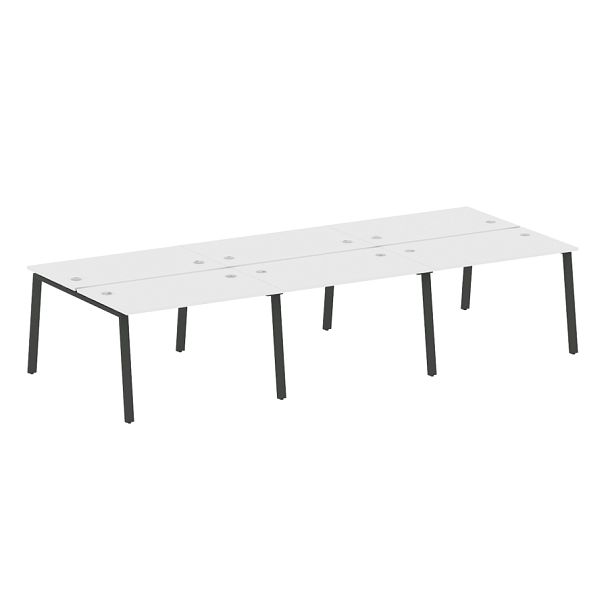 Metal System Р. ст. на 6 раб. места на А-образном м/к БА.СМ-6.2 Белый/Антрацит металл 3600*1475*750 - Вид 1