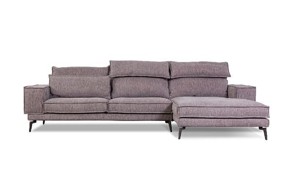 Диван ENZO с шезлонгом, рогожка, бежевый - Вид 9