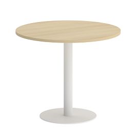 Home Office Стол круглый VR.SP-5-90.1 Акация/Белый металл 900*900*750 - Фото предпросмотра