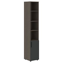 Шкаф высокий узкий VHCS 40.5 Яшма черный/Дуб Сильвер 400х430х2253 VELION - Фото предпросмотра