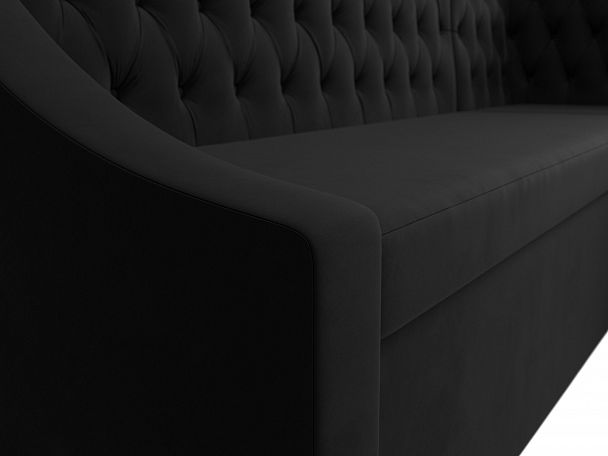 Кухонный угловой диван Мерлин правый (полностью микровельвет черный) - Вид 4