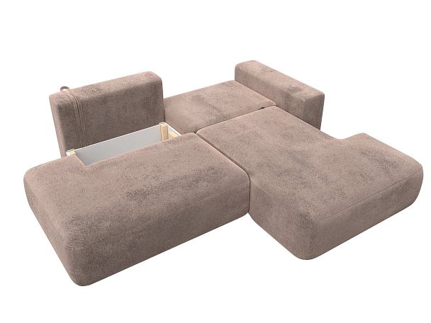 Диван угловой Лига-036 НПБ Модерн правый угол Велюр бежевый - Вид 8