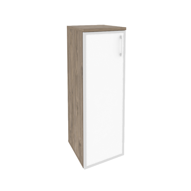 Onix Шкаф средний узкий левый O.SU-2.4 R (L) white Тиквуд темный/Стекло 400*420*1207 - Вид 1