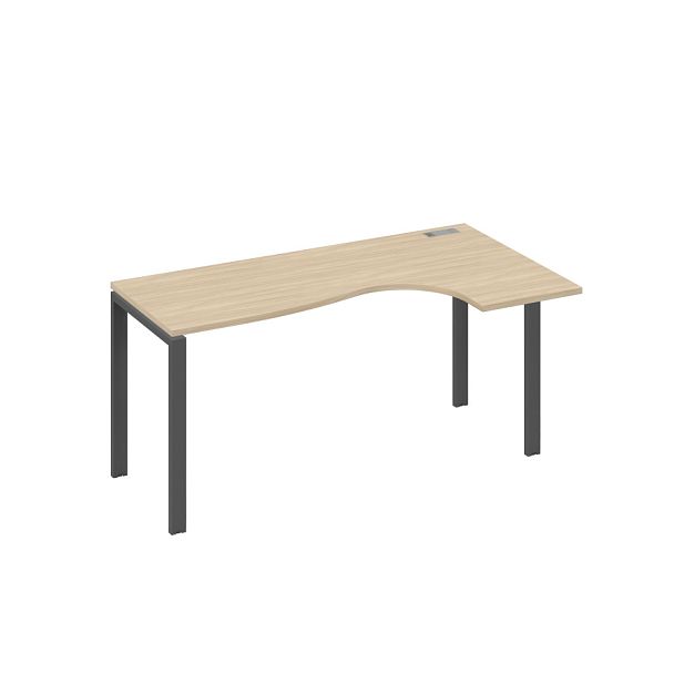Стол эргономичный правый "Классика" на металлокаркасе UNO A4 А4 Б1 036 БП дуб скандинавский / металлокаркас антрацит - Вид 1