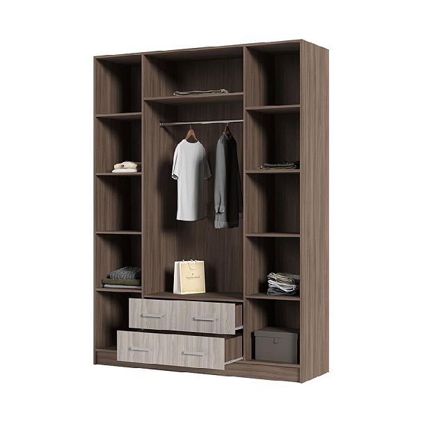 Квадро шкаф 4-х ств (1600*2200*500 мм) ясень шимо темный/ясень шимо светлый - Вид 2