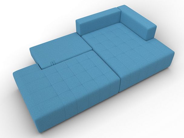 Диван угловой Лига-103 НПБ угол правый Рогожка голубой - Вид 8