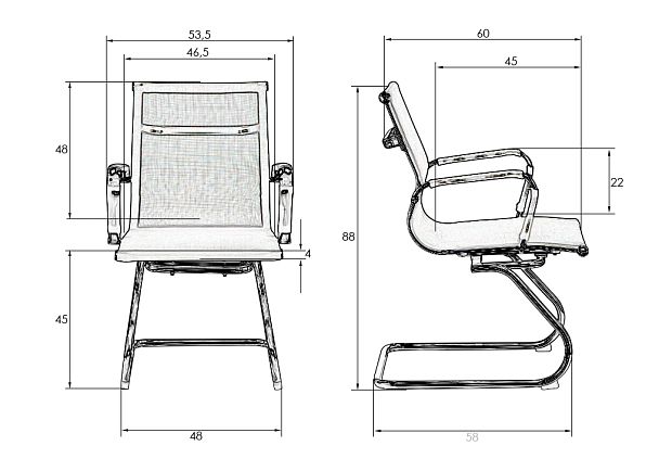 Офисное кресло для посетителей DOBRIN CODY MESH (бежевый (22039)) - Вид 9