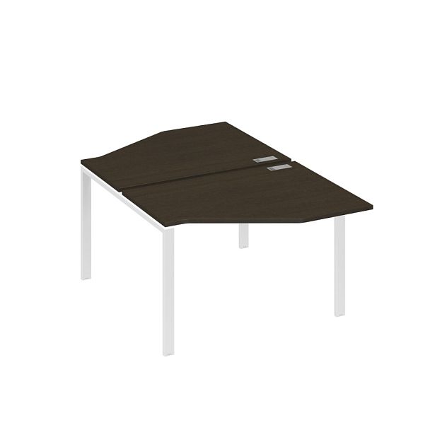 Рабочая станция опоры UNO со столами Техно (2х120) A4 А4 Б1 186 БП венге / металлокаркас белый - Вид 1