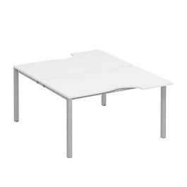 Рабочая станция со столами на каркасе КФ (2х140) Комфорт КФ К.С1 1149 БП белый премиум / серый - Фото предпросмотра