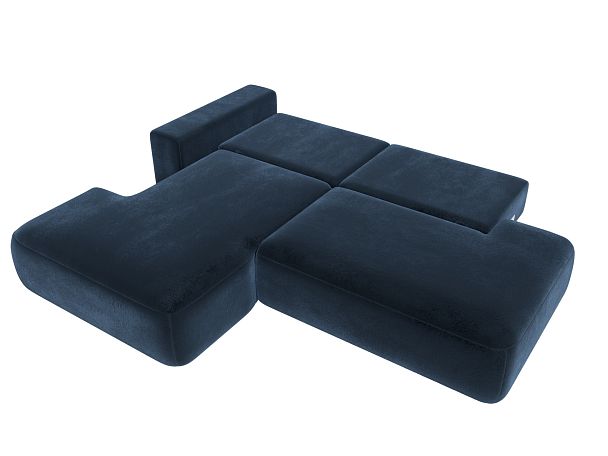 Диван угловой Лига-036 НПБ Модерн левый угол Велюр синий - Вид 9