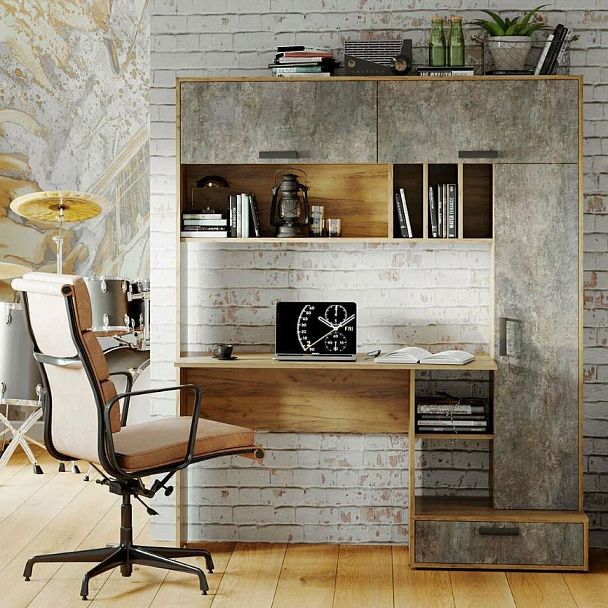 Стол письменный "Техно" крафт/бетон - Вид 3