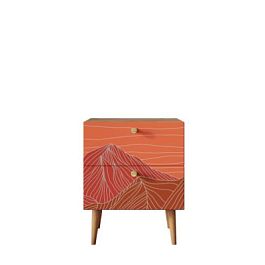 Тумбочка Berber с двумя ящиками 49 принт арт BB03/Print_49, разноцветная - Фото предпросмотра