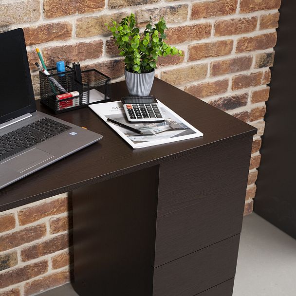 Стол письменный/компьютерный BRABIX "Scandi CD-016", 1100х500х750мм, 4 ящика, венге, 641893, ЦБ013707-3 - Вид 13