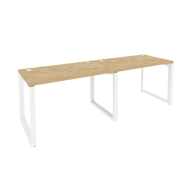 Onix Рабочая станция на О-образном м/к O.MO-RS-2.2.7 Тиквуд светлый/Белый металл 2360*720*750 - Вид 1