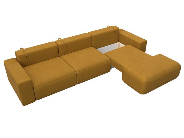 Диван угловой Лига-036 НПБ Классик Лонг правый угол Велюр желтый - Вид 7