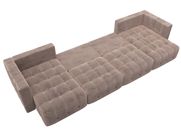 Диван П-образный Лига-052 НПБ Лонг Велюр бежевый - Вид 9