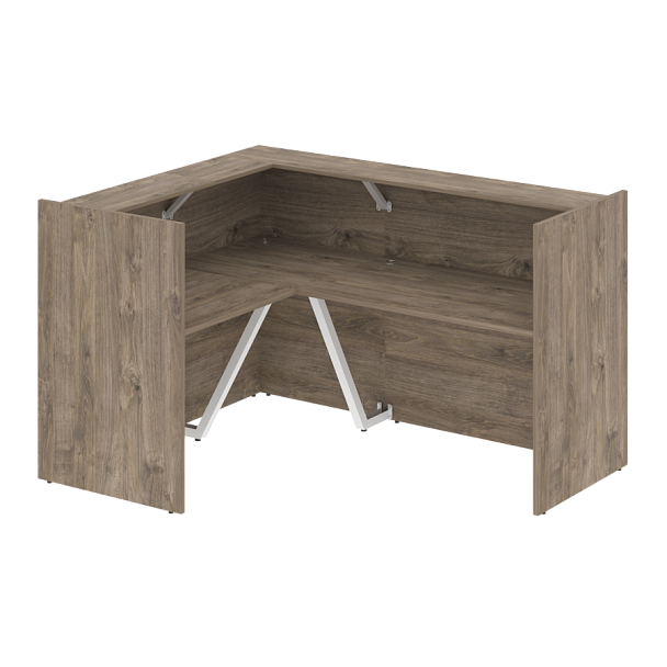 Ресепшн Г-образный "Onix" O.R-K-22 тиквуд темный/белый - Вид 1