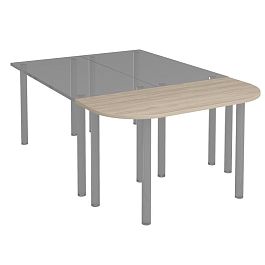 Брифинг-приставка на хромированных опорах Формула МХ ФР 432-1 вяз светлый - Фото предпросмотра