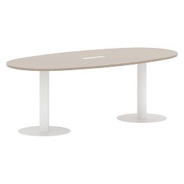 Конференц стол ПРГ-3 Мокачино/Белый 2200х1100х750 - Фото предпросмотра