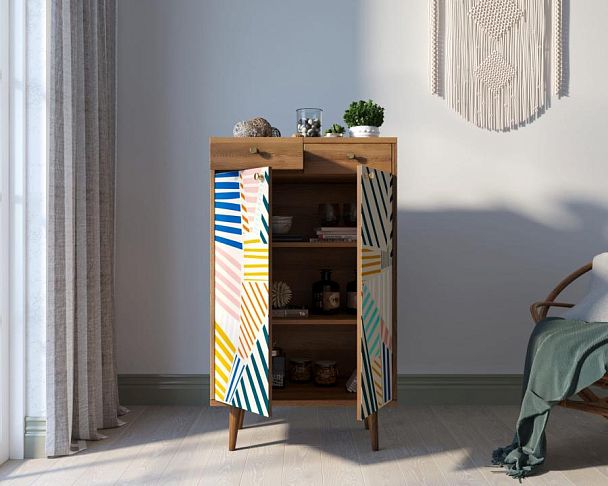 Комод Berber два ящика и дверки 42 принт арт BB46/Print_42 - Вид 2