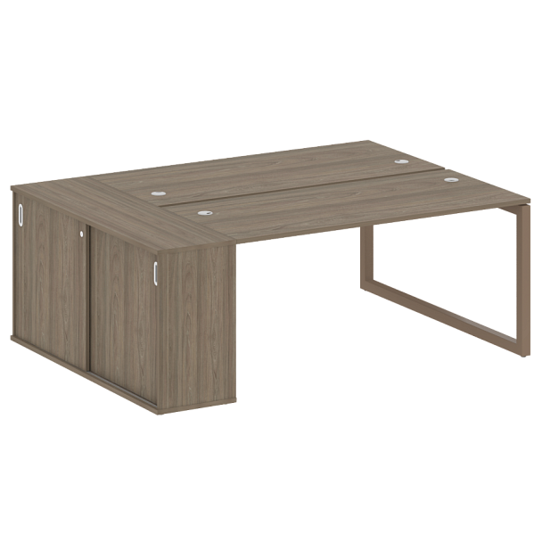 Metal System Quattro Р. ст. с шкафом-купе на О-образном м/к 50БО.РС-СШК-1.4 Т Вяз/Мокко металл 2010*1475*750 - Вид 1