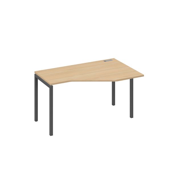 Стол эргономичный правый "Техно" на металлокаркасе DUE A4 А4 Б2 054 БП натуральный дуб / металлокаркас антрацит - Вид 1