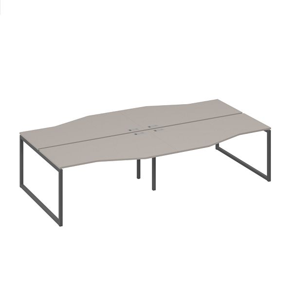 Рабочая станция (4х160) столы Техно каркас DUE A4 А4 Б2 191-2 БП мокко премиум / металлокаркас антрацит - Вид 1