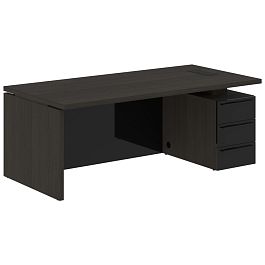 Стол письменный СП-064-25-23(R) Дуб Мореный/Черный глянец 2000х900х750 KANON - Фото предпросмотра