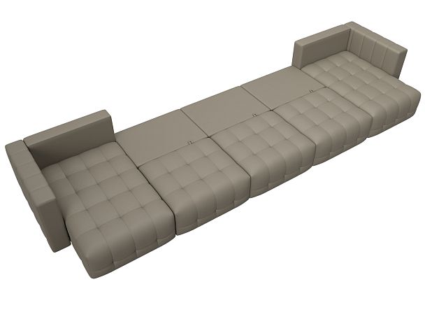 Диван П-образный Лига-052 НПБ МегаЛонг Экокожа бежевый - Вид 10