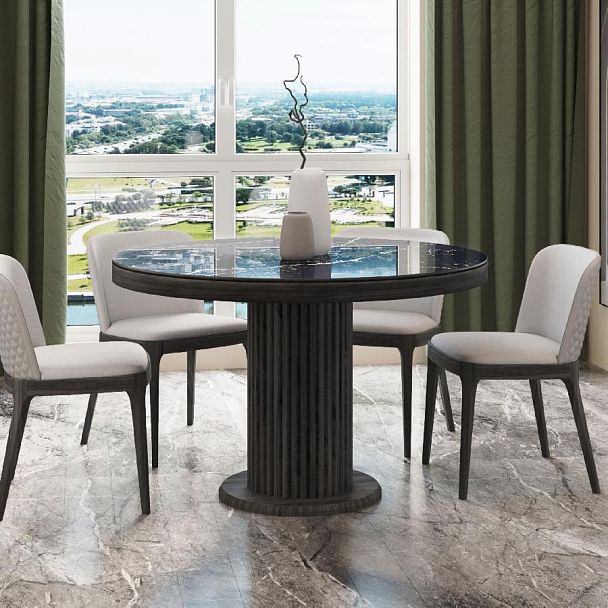 Стол Denver 110+40, круглый раздвижной, глянец - Вид 4