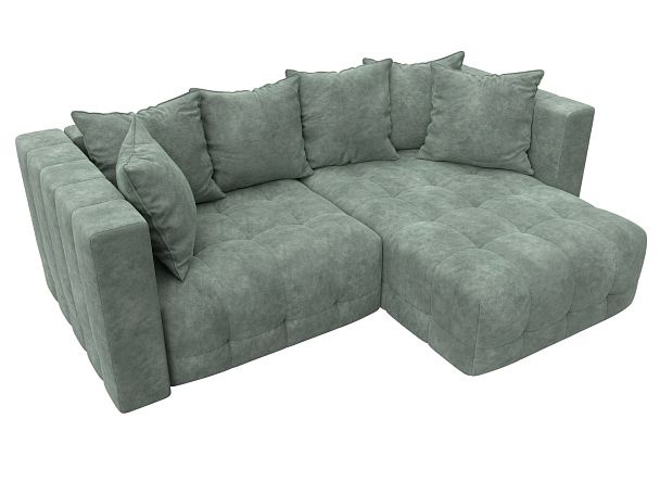 Диван угловой Лига-052 НПБ угол универсальный Велюр зеленый - Вид 6