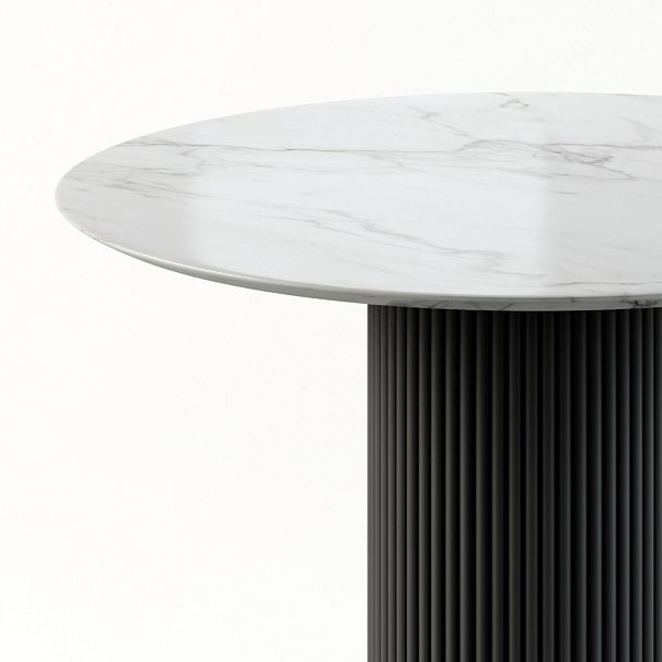 Стол круглый Nolan 100, керамика глянцевая, белая - Вид 2