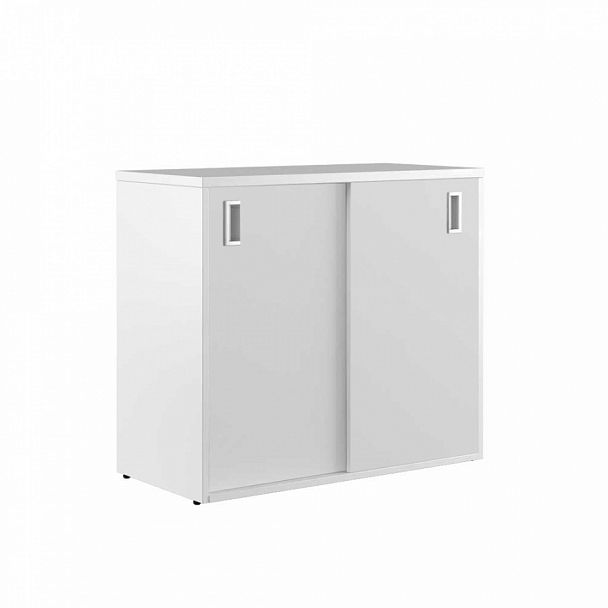 Тумба с раздвижными фасадами Tess Wood 90x43x80 белый - Вид 1