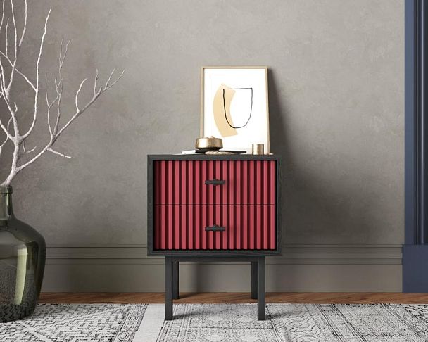Тумбочка с двумя ящиками Emerson арт EM16/red/L - Вид 4