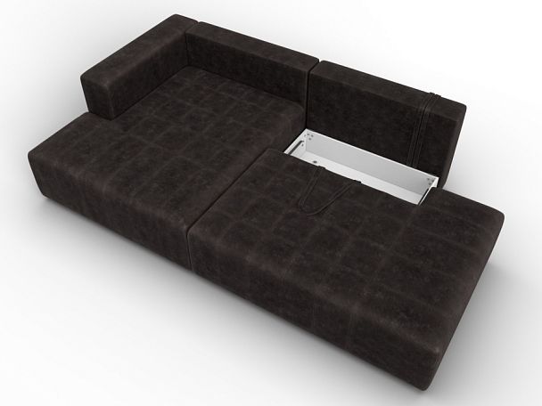 Диван угловой Лига-103 НПБ угол левый Велюр коричневый - Вид 7