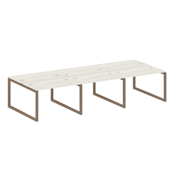 Metal System Quattro Р. ст. на 6 раб. места на О-образном м/к 50БО.СМ-6.2 Дуб наварра/Мокко металл 3600*1475*750 - Вид 1