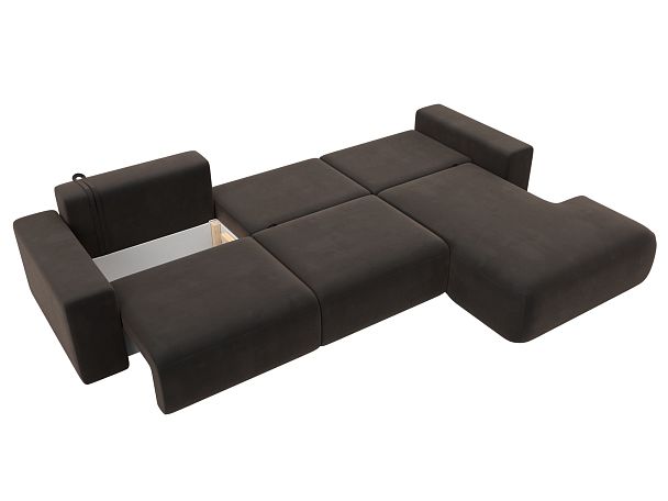 Диван угловой Лига-036 Классик Лонг правый угол Велюр коричневый - Вид 9