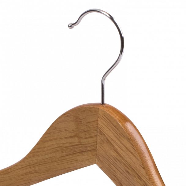 Вешалки-плечики, размер 48-50, КОМПЛЕКТ 3 шт., деревянная, клипсы для брюк, цвет сосна, BRABIX "Стандарт", 601170 - Вид 5