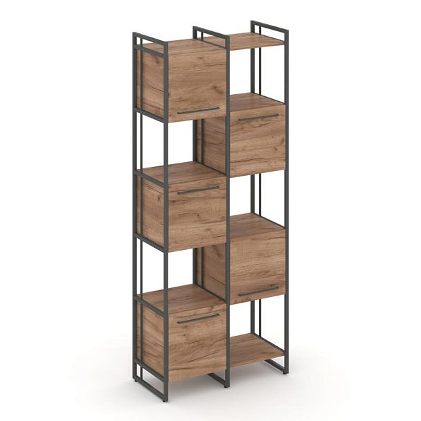 Rift Шкаф комбинированый RF.NS-003 Дуб Табак/Металл Антрацит 820*396*2010 - Вид 1