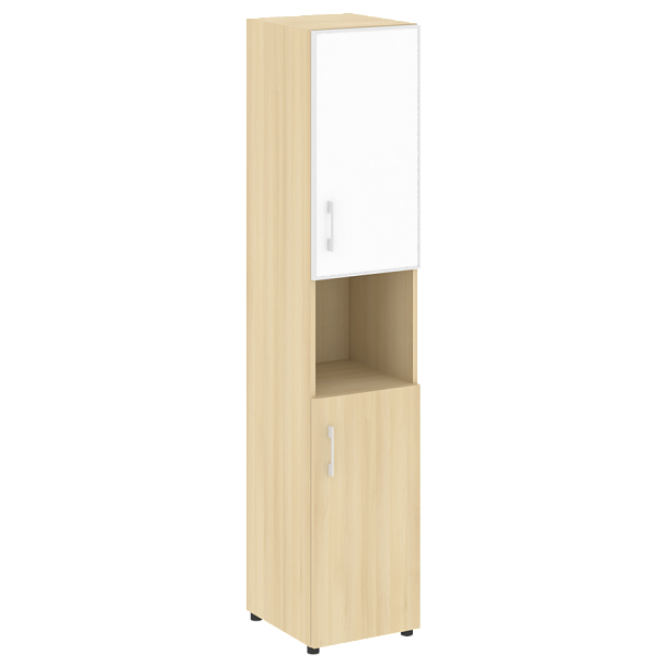 Yalta Шкаф узкий LT.SU-1.4 R (R) white Акация/Стекло white 400*450*1987 - Вид 1