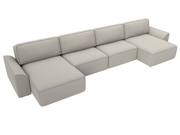 Диван п-образный Лига-048 НПБ лонг Рогожка бежевый - Вид 6