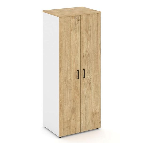 Стайл Проджект Гардероб широкий глубокий SN.GB-004 Белый/Тиквуд Светлый/Черный Ручки 796*600*1982 - Вид 1