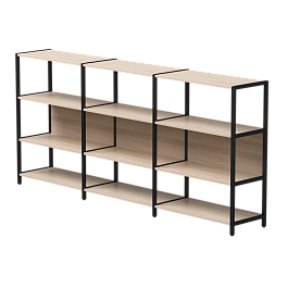 Набор стеллажных систем №3 Everprof EVO 2440x385x1120 Дуб Соната/Черный - Фото предпросмотра