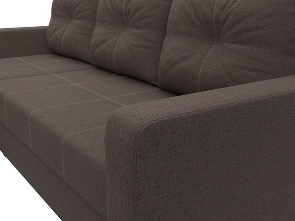 Диван угловой Ливерпуль Лайт левый угол Рогожка коричневый - Вид 4