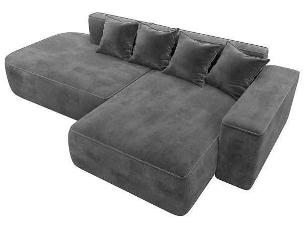 Диван угловой Лига-065 угол правый Велюр серый - Вид 5
